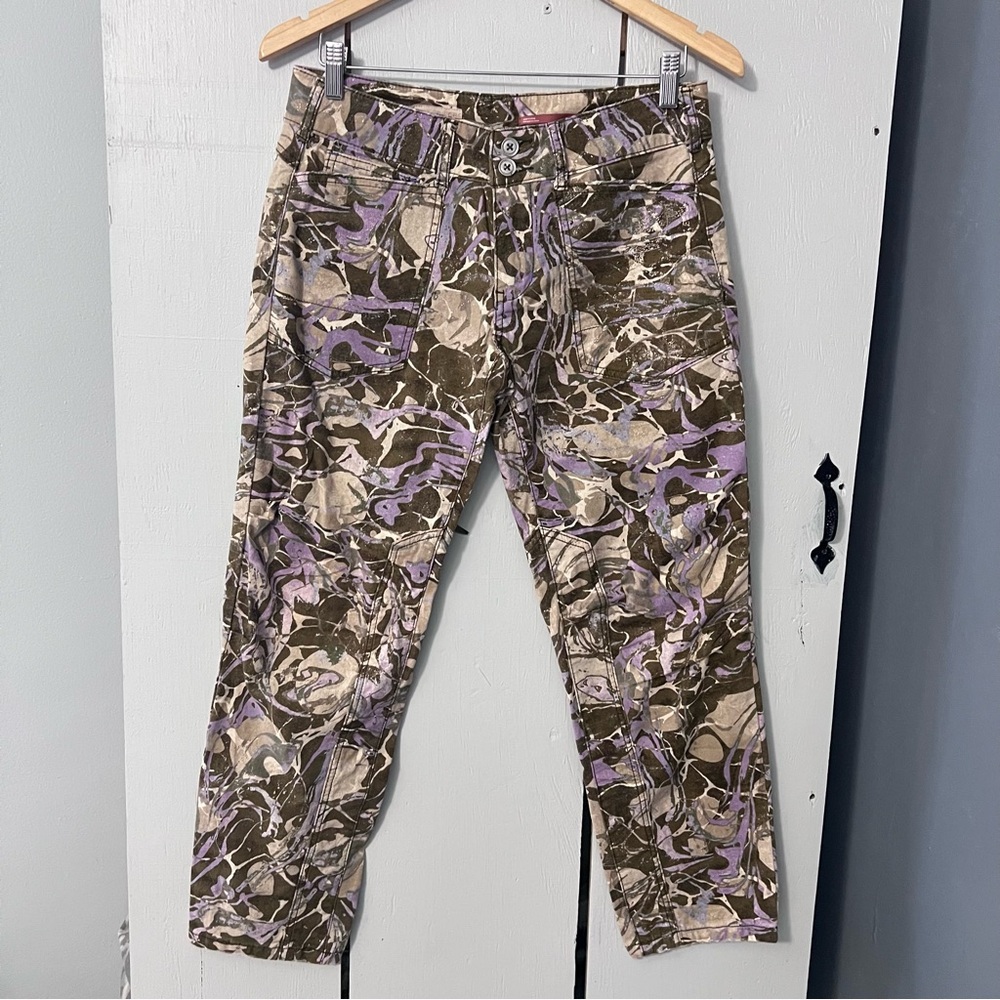 Anthropologie Pilcro The Wanderer Low-Rise Pants
Green Brown Metallic Spallter